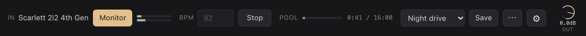 The top bar.